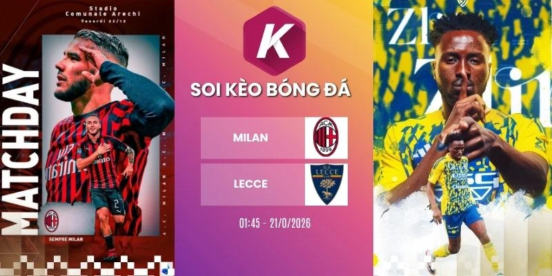 Soi kèo Milan vs Lecce - Serie A, 21/09/2026